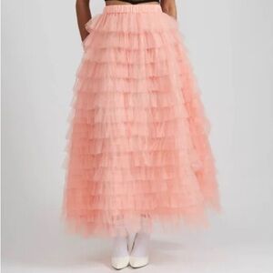 Batsheva Pink Tulle Etta Skirt